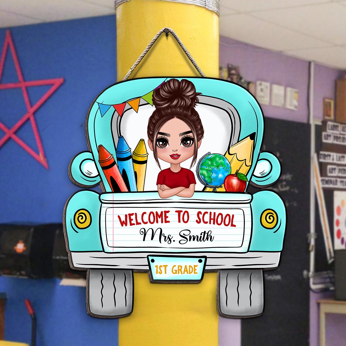Teacher Truck Welcome Personalized Wood Sign, Teacher Appreciation Gift, Classroom Decor, Welcome Back To School