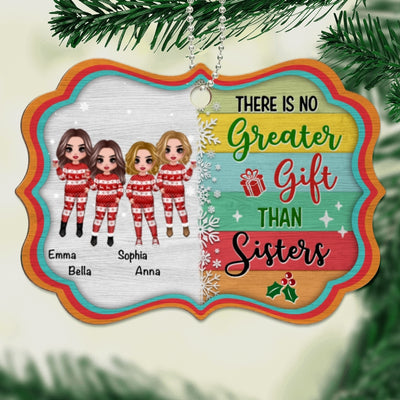 Colorful Palette Doll Besties Sisters Personalized Wooden Ornament