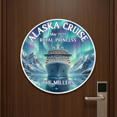 Alaska Cruise Custom Name - Personalized Cruise Cabin Door Magnet - Cruise Trip Keepsake