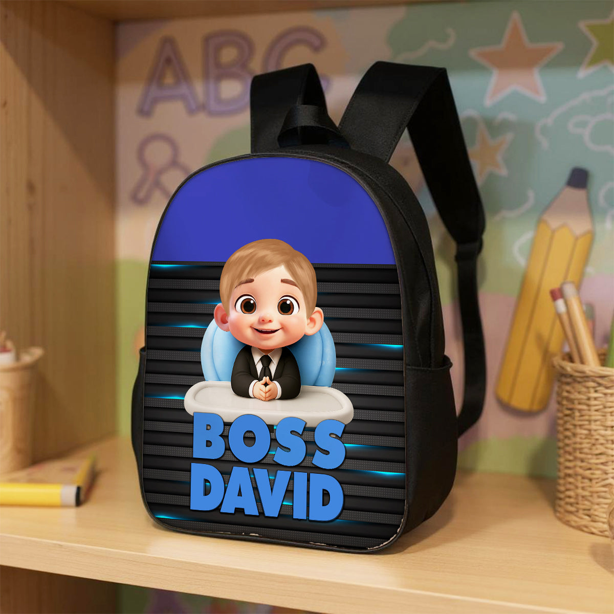 Kid Baby Boss Personalized Backpack, Toddler Elementary Kids Backpack, Back to School Backpack for Boys, Girls