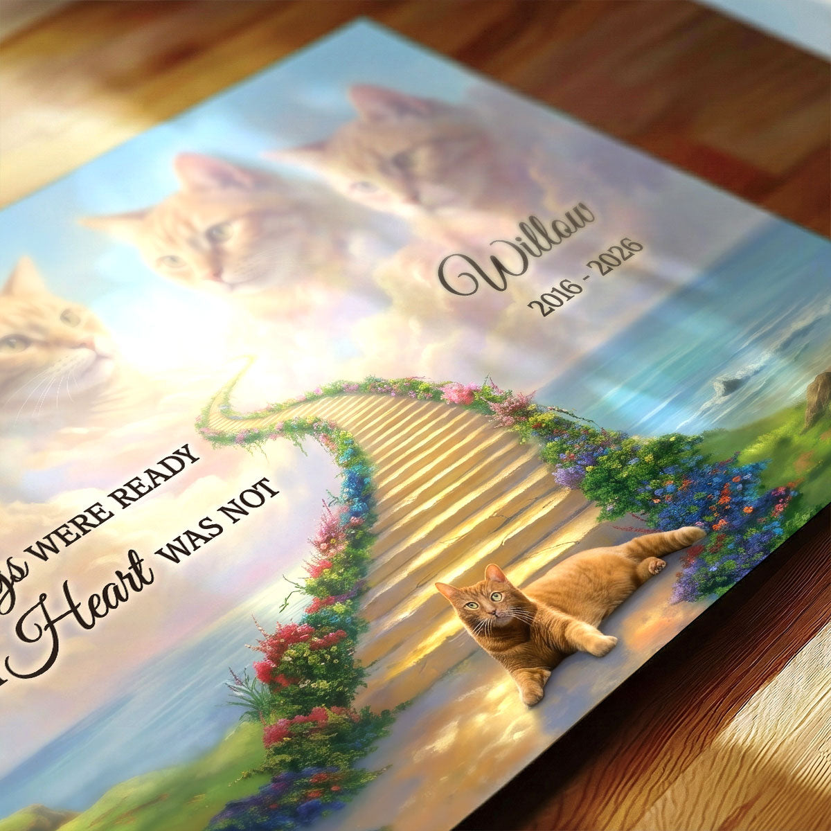 Pet Memorial Stairway to Heaven - Personalized Poster - Custom Pet Photo, Pet Loss Gift, Sympathy Gift