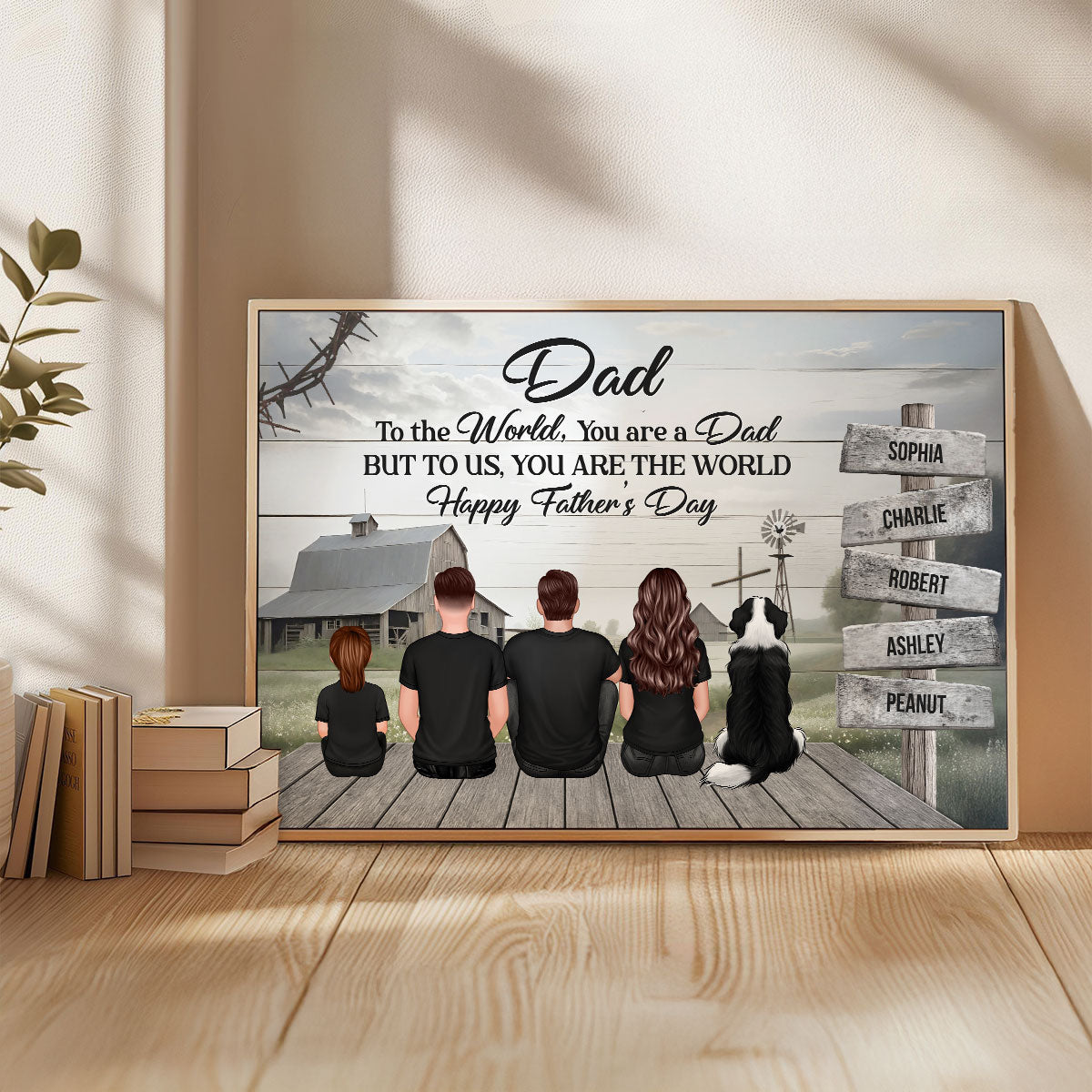 Christian Family Dad You Are The World Personalized Poster, Father's Day Gift For Dad