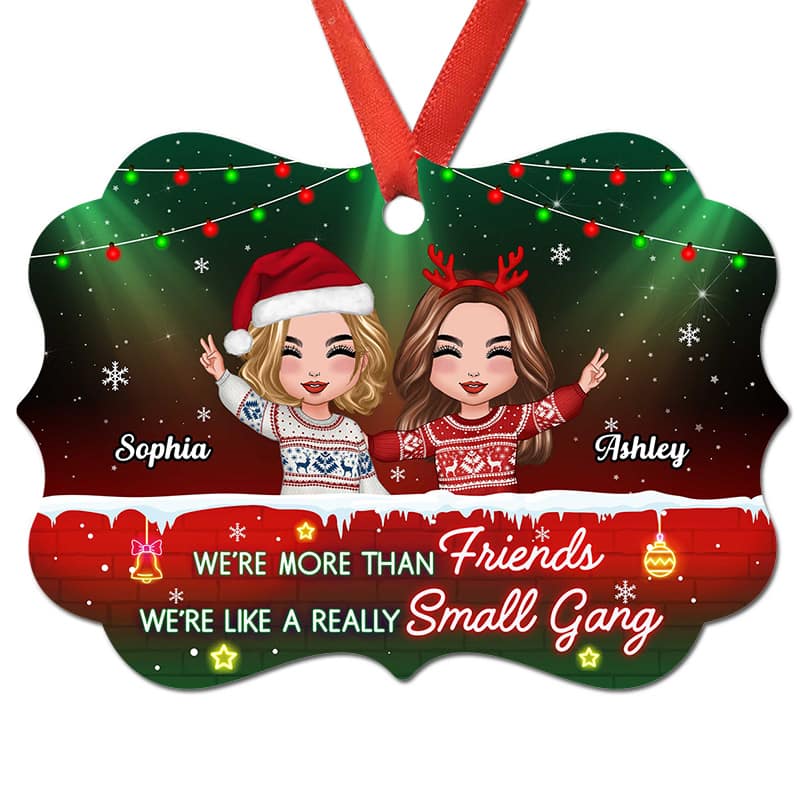 Doll Besties More Than Friends Happy Doll Neon Personalized Christmas Ornament