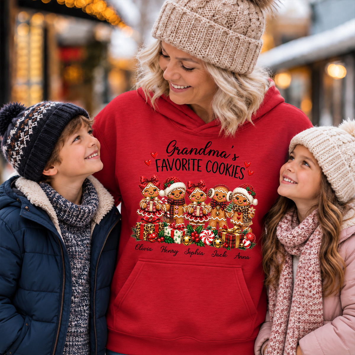 Grandma's Favorite Cookies Gingerbread - Personalized Shirt - Thoughtful Christmas Gift for Grandma
