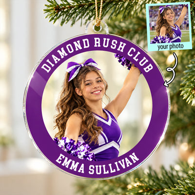 Custom Photo Cheerleading - Personalized Acrylic Ornament - Cheerleading Keepsake, Christmas Gift for Daughter, Son, Grandkids