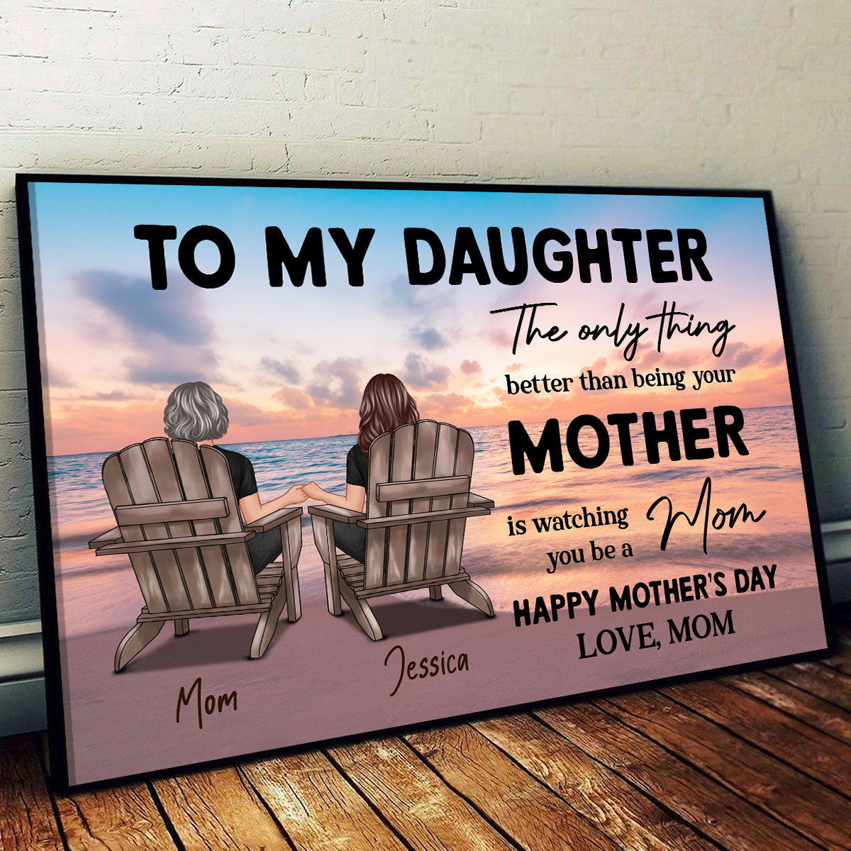 Beach Landscape To My Daughter From Mom Happy Mother's Day Personalized Poster, Gift For Daughter