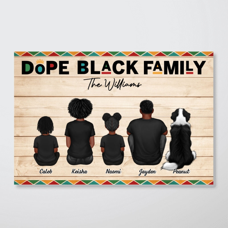 African American Dope Black Family Personalized Poster
