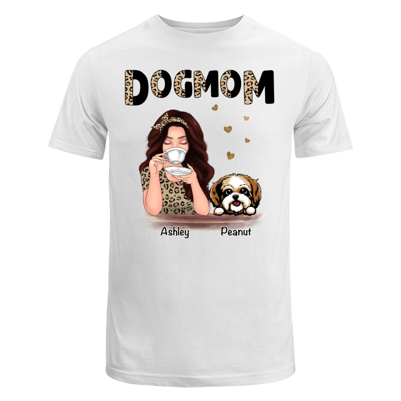 Half Leopard Pattern Dog Mom Gift For Dog Lovers Personalized Shirt