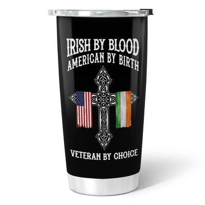 St. Patrick's Day Irish By Blood American By Birth Personalized Tumbler, Customize Title