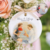 Couple Proposal Engagement Personalized Ceramic Ornament, Engagement Gift for Couple, Christmas Engagement Keepsake for Couple