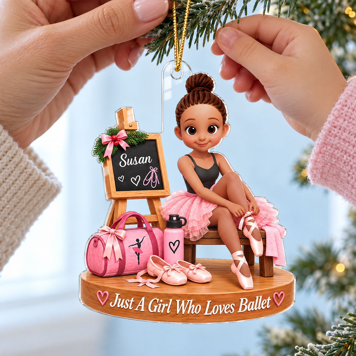 Just a Girl Who Loves Ballet - Personalized Acrylic Ornament - Christmas Gift for Daughter,Granddaughter