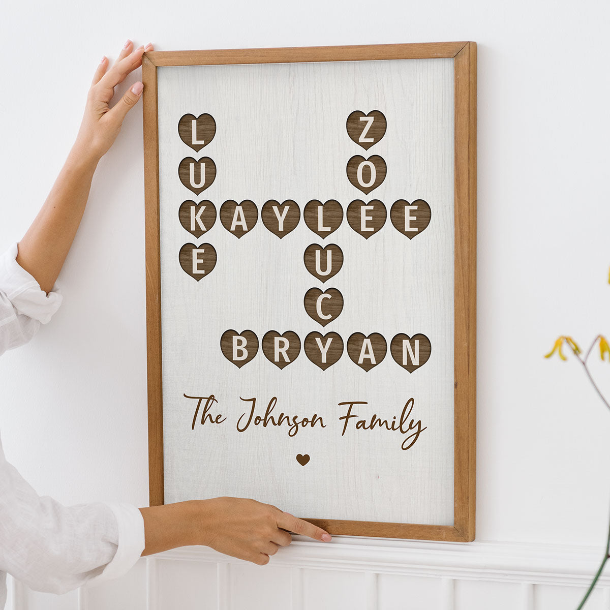 Family Crossword Art - Created In A Moment, Treasured Forever Personalized Poster
