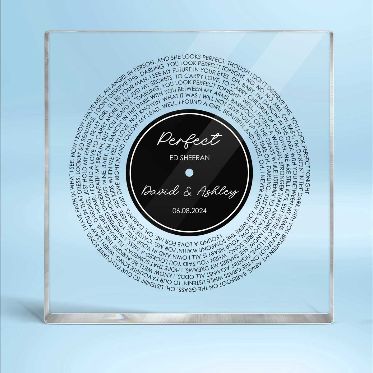 Custom Couple Favorite Song Vinyl Record Personalized Square Acrylic Block Plaque, Heartfelt 2025  Gift For Couple, For Him, For Her
