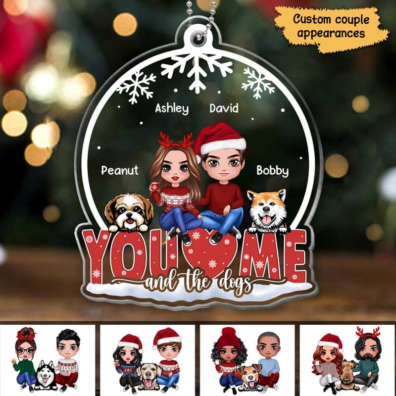 Couple Dogs We Got This Snow Globe Christmas Personalized Acrylic Ornament