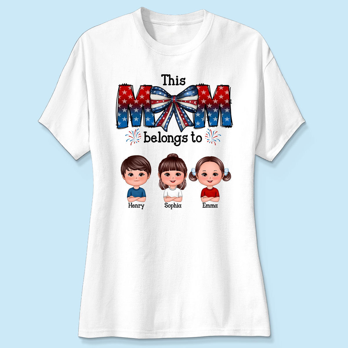 4th Of July Bow This Mom Belongs To Kids Personalized Shirt