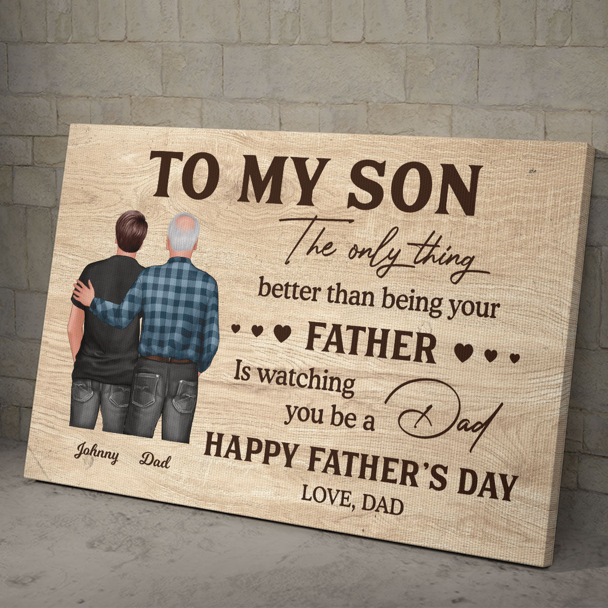 To My Son From Mom Happy Father's Day Personalized Wrapped Canvas| Heartfelt Father's Day Gift For Son