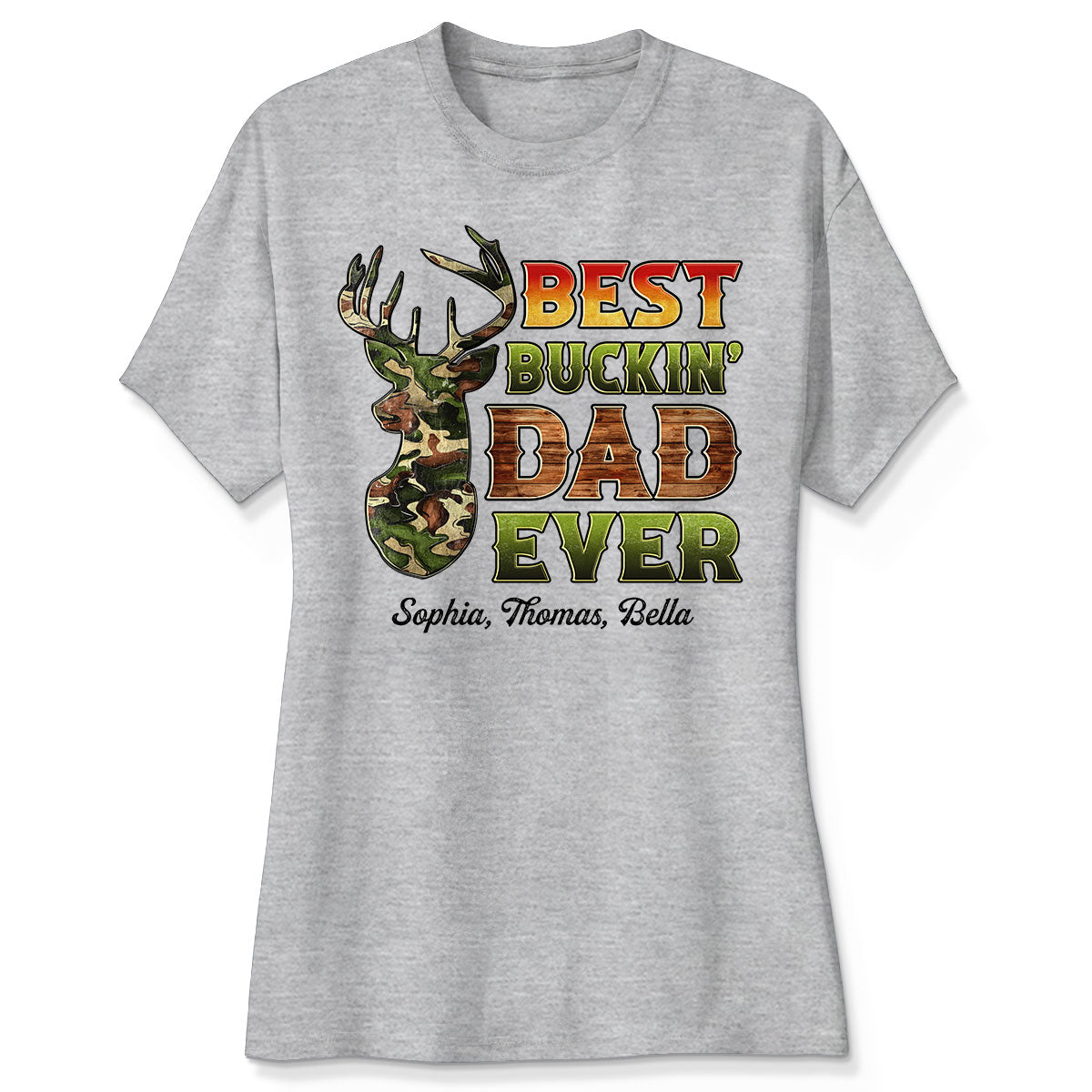 Best Buckin‘ Dad Hunting Camouflage Personalized Shirt