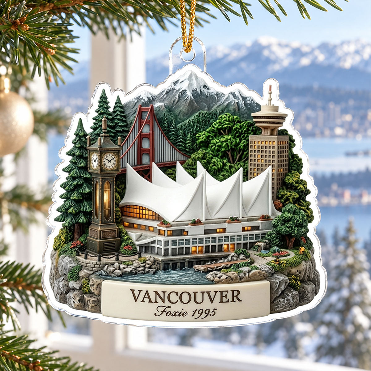 Custom City Travel Vacation - Personalized Acrylic Ornament - Traveling Destination Keepsake, Christmas Gift For Traveling Lovers
