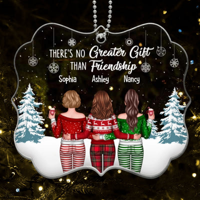 Christmas Besties Back View In Snow Personalized Acrylic Ornament