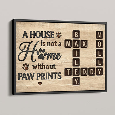 Pet Lover Home Decor Home With Paw Prints Crossword Puzzle Art Personalized Poster