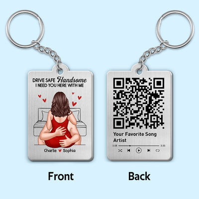 Couple Kiss Passionate Drive Safe Personalized Metal Keychain