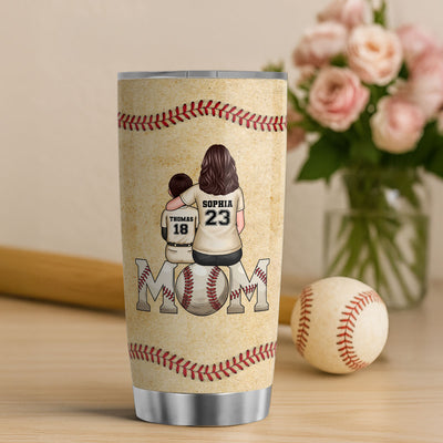 Baseball, Softball Mom And Kids Personalized Tumbler, Gift for Mom, Gift for Wife