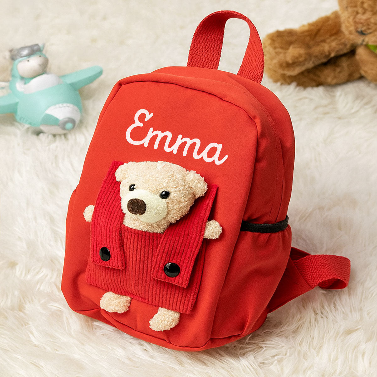 Cute Teddy Bear Nursery Backpack School Bag with Printed Kid’s Name, Back to School Gift for Kids