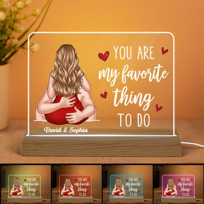 Minimalist Couple Kiss Passionate Glow Personalized Custom Shape Acrylic Plaque LED Night Light