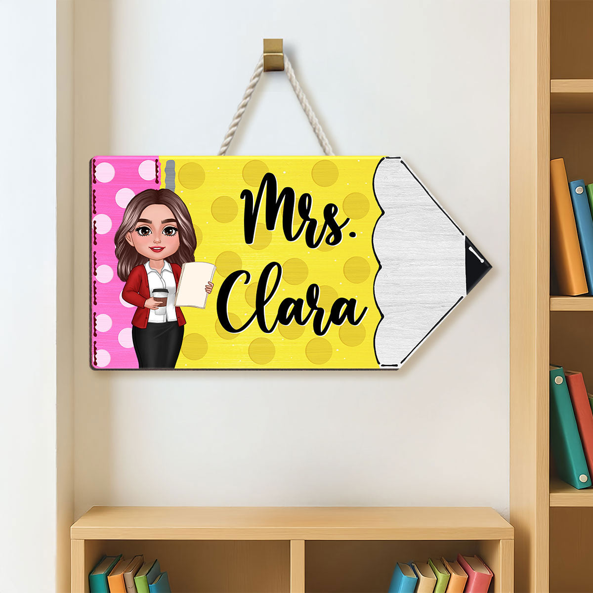Teacher Pencil Personalized Wood Sign
