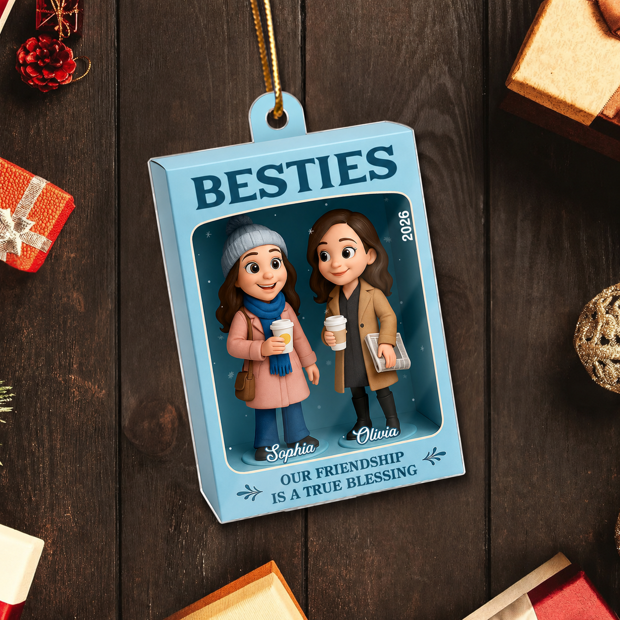 Besties Where You Lead I Will Follow Toy Box Style - Personalized Acrylic Ornament - Christmas Gift For Best Friends