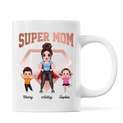 Super Mom Doll Mom & Doll Kids Personalized Mug