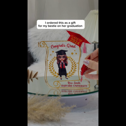 Class of 2025 Graduation Gift for Daughter Personalized Acrylic Block Plaque