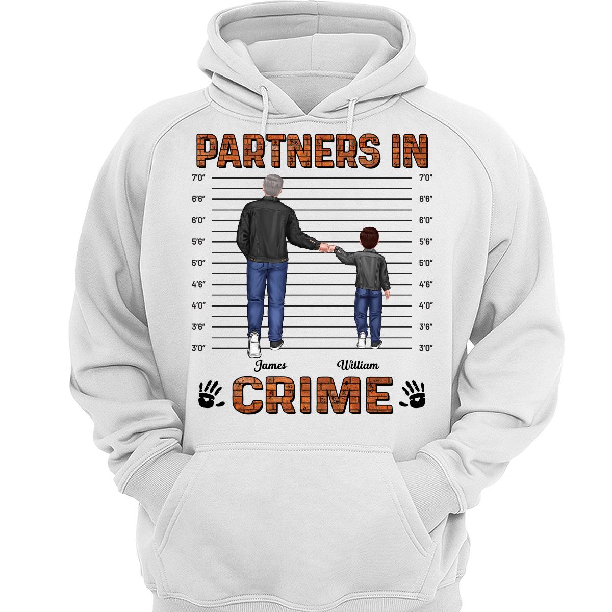 Partners In Crime Dad Grandpa Kids Punch Hands Personalized Shirt