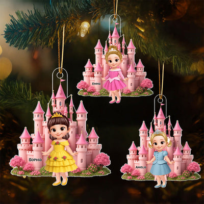 3D Effect Little Princess Castle Personalized Acrylic Ornament