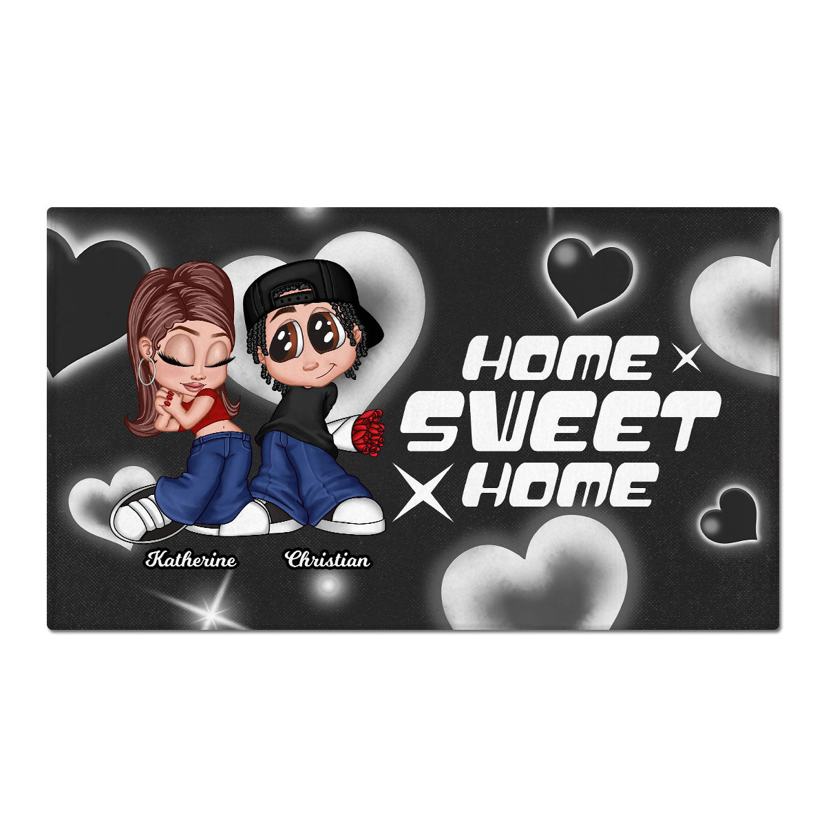 Y2K Couple Gift For Him For Her Personalized Doormat