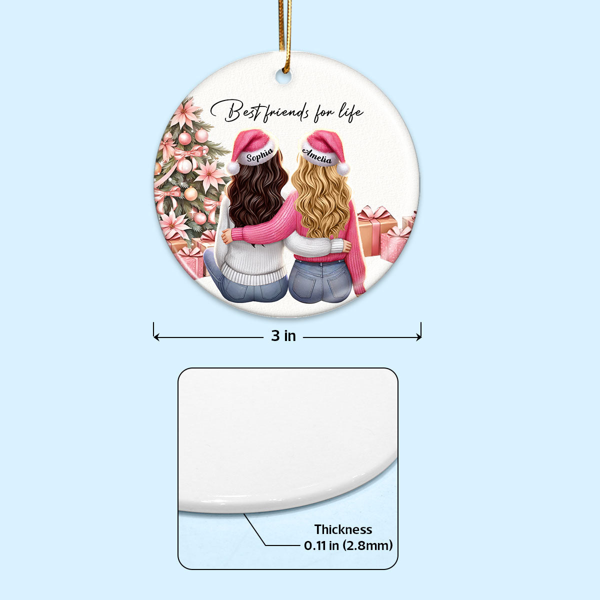 Personalized Best Friends Christmas Ornament – Festive Holiday Keepsake