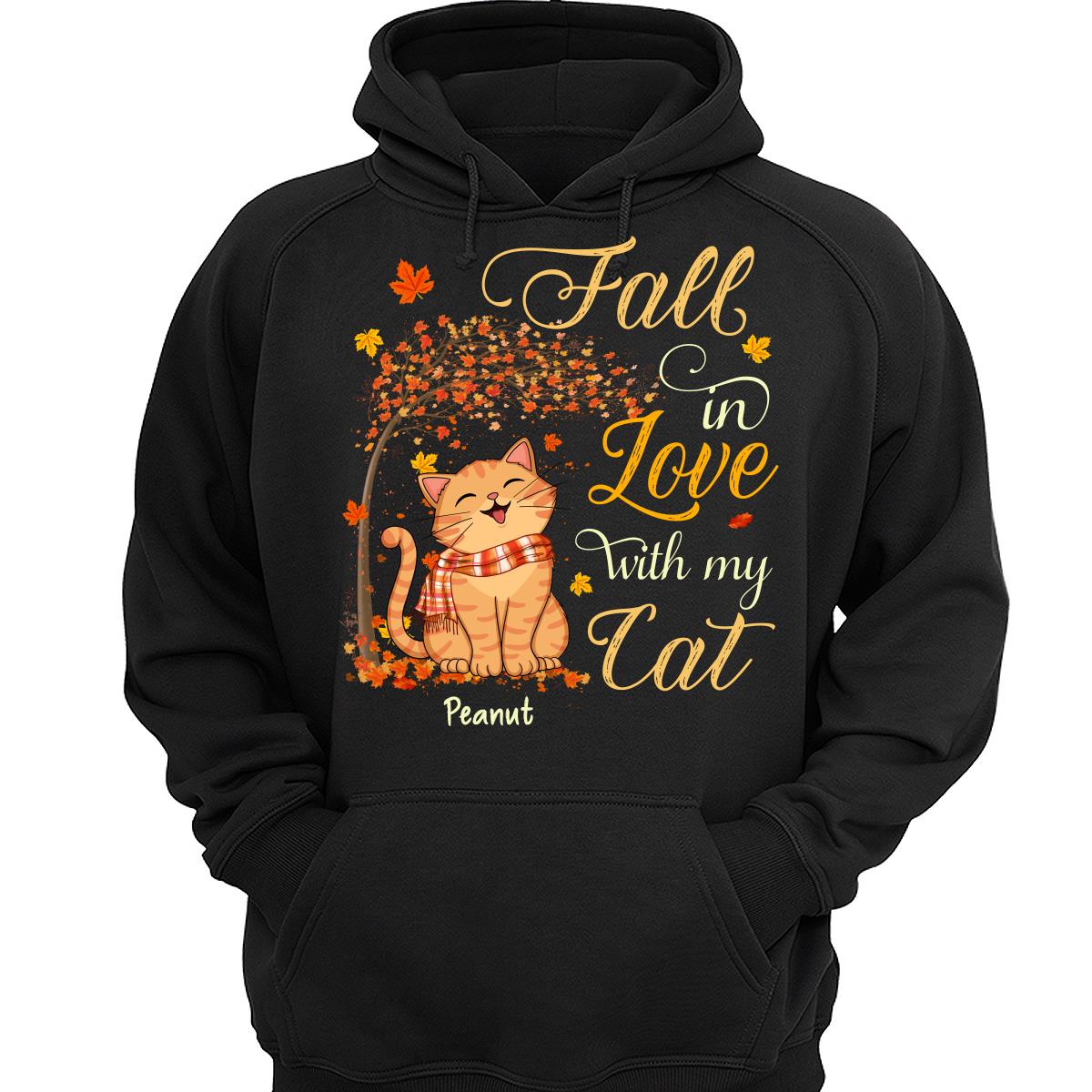 Fall In Love With My Smiling Cats Fall Season Personalized Shirt