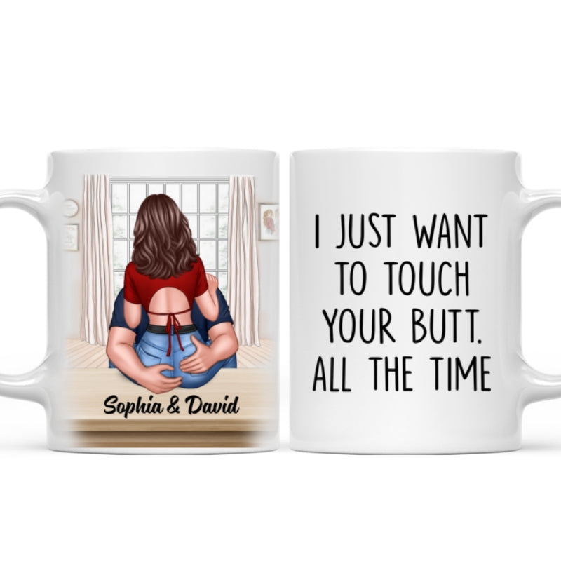 You‘re Hotter Than This Coffee Man Embracing Woman Back View Personalized Mug