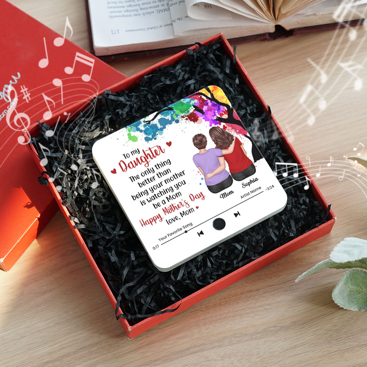 From Mom To My Daughter Personalized Music Fridge Magnet, Heartfelt Gift for Daughter, Daughter-in-law