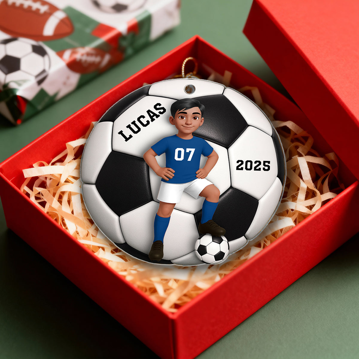 Soccer Girl Boy 3D Effect - Personalized Acrylic Ornament