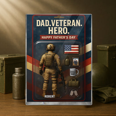 Dad Veteran Hero Custom Figure Personalized Acrylic Block Plaque, 2025  Gift For Him, For Dad