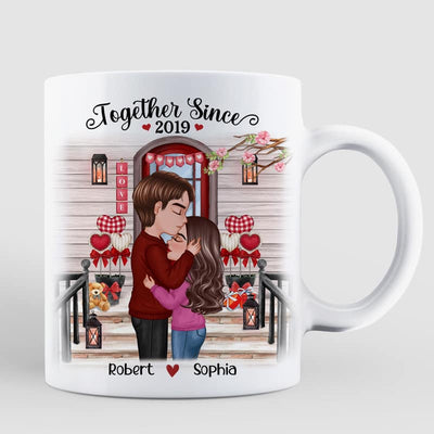 Couple Kissing  Front Porch Personalized Mug