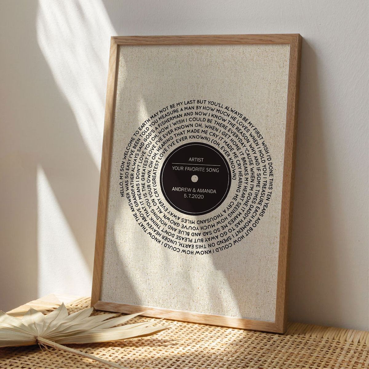 Vinyl Record First Dance Song Lyrics Wall Art Personalized Poster, Valentine's Day, Anniversary Gift for Him or Her - Music Lover