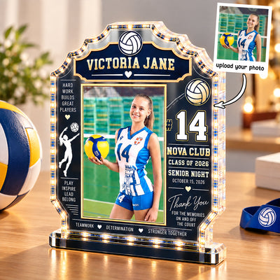 Custom Volleyball Player Senior Night - Personalized Acrylic Block Plaque - Class of 2026 Gift, Christmas Gift for Seniors