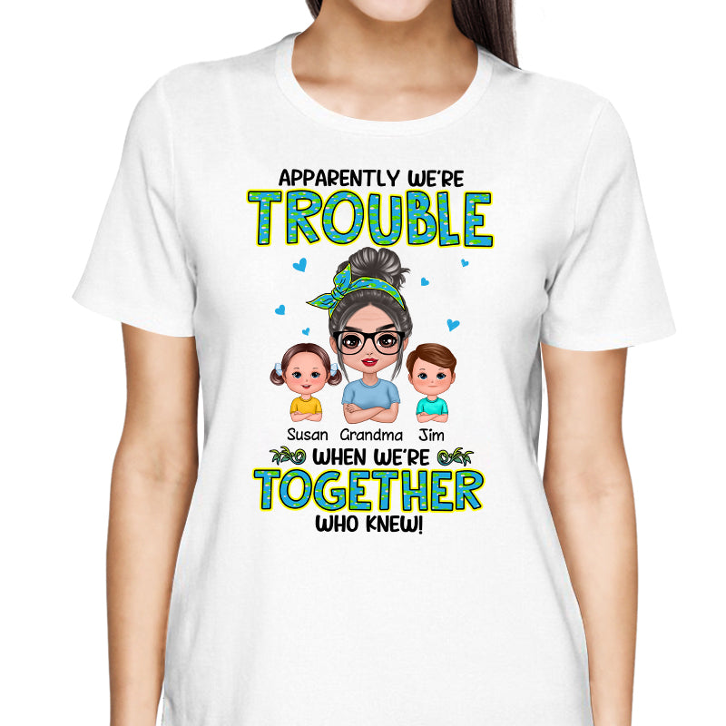 Get In Trouble Doll Grandma With Grandkids Personalized Shirt