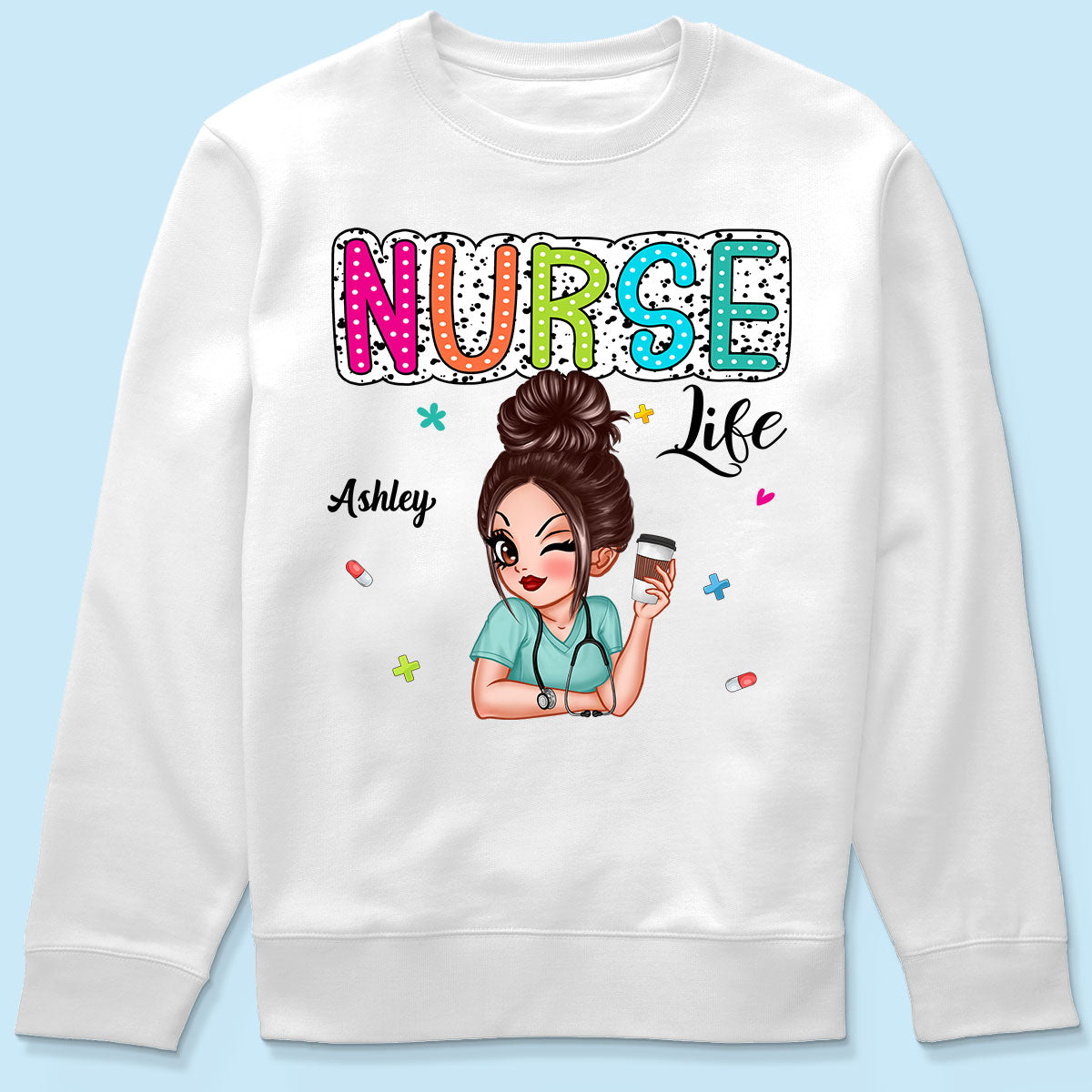 Nurse Life Dalmatian Dots Summer Personalized Shirt