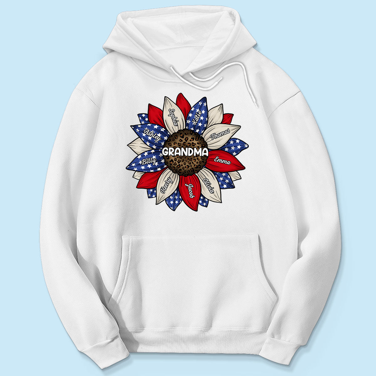 Grandma Leopard Nation Flag Sunflower Personalized Shirt