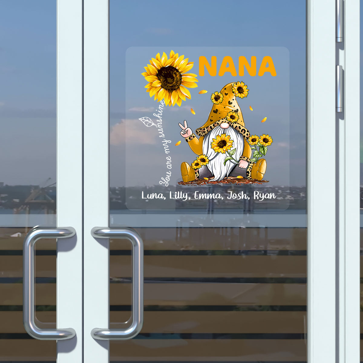 Love Is Being Called Grandma Sunflower Gnome Personalized Decal