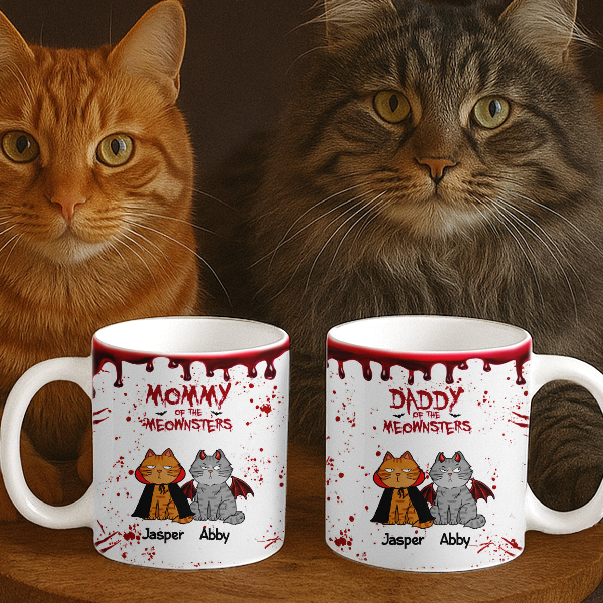 Halloween Mommy Daddy Of The Monsters Cats Personalized Mug
