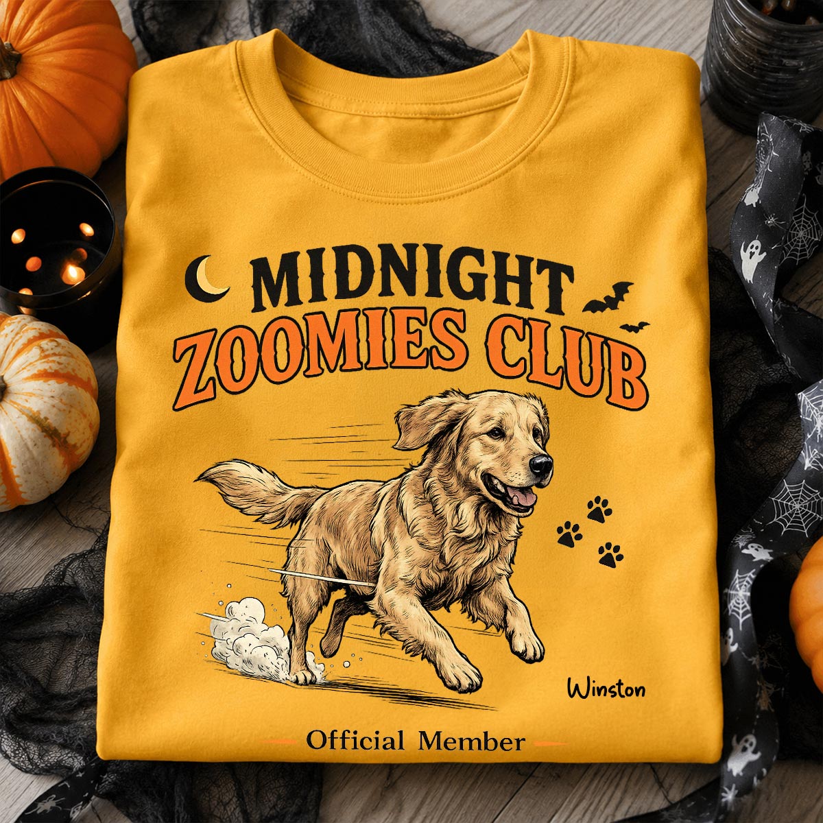 Midnight Zoomies Club Custom Pet Photo - Personalized Shirt - Funny Halloween Costume For Dog Cat Lover